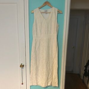 Ann Taylor Loft Elegant Ivory Sleeveless Dress